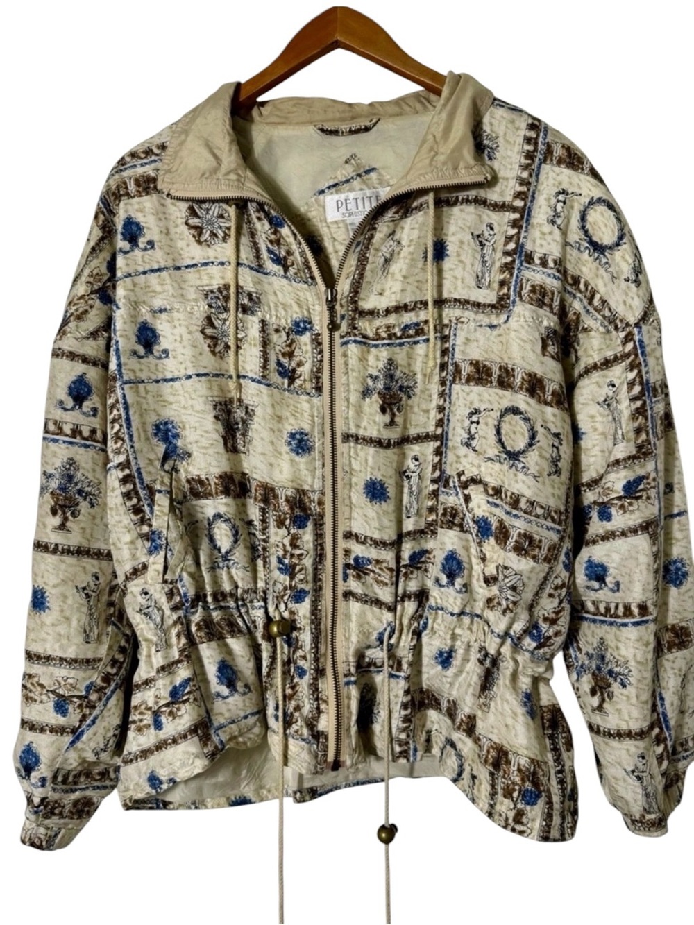 Petite‎ Sophisticate Vintage 100% Silk Bomber Jacket Paisley Print L
